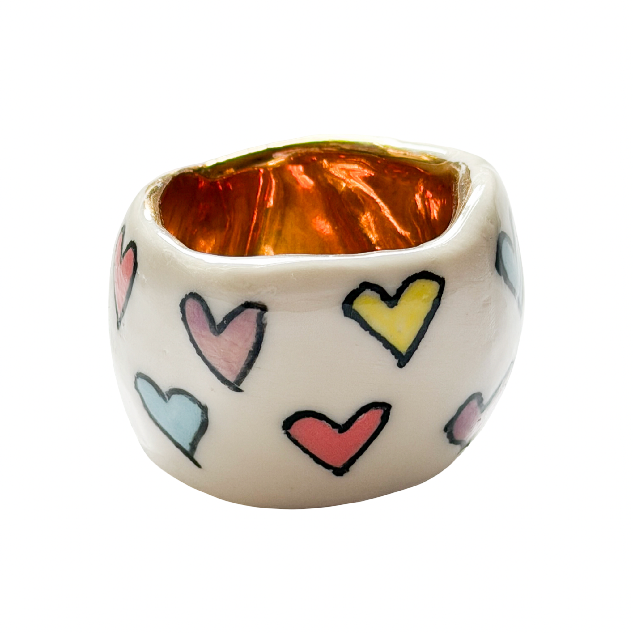 Rainbow Heart Little Pot