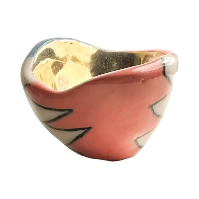 Orange & Pink  Zig Zag Little Pot