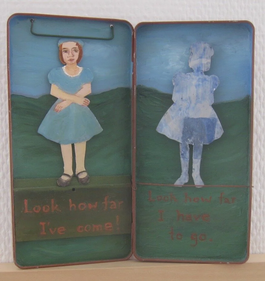 Carolyn Prescott, Measurement, 2015 - 2020, oil on tin box, open 19 x 19 cm