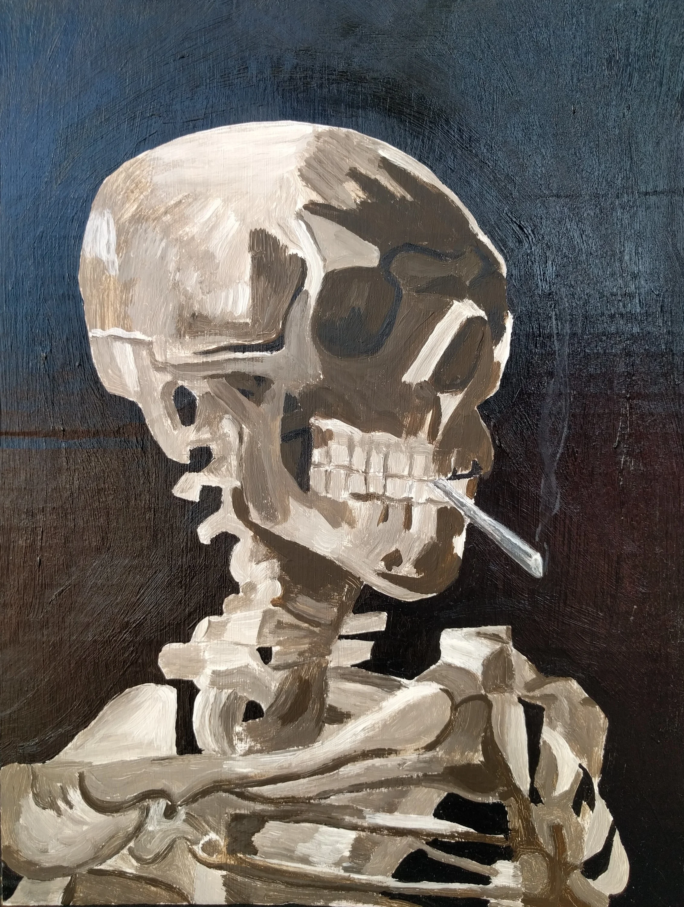 Skull of a Skeleton with a Burning Cigarette - Vincent Van Gogh