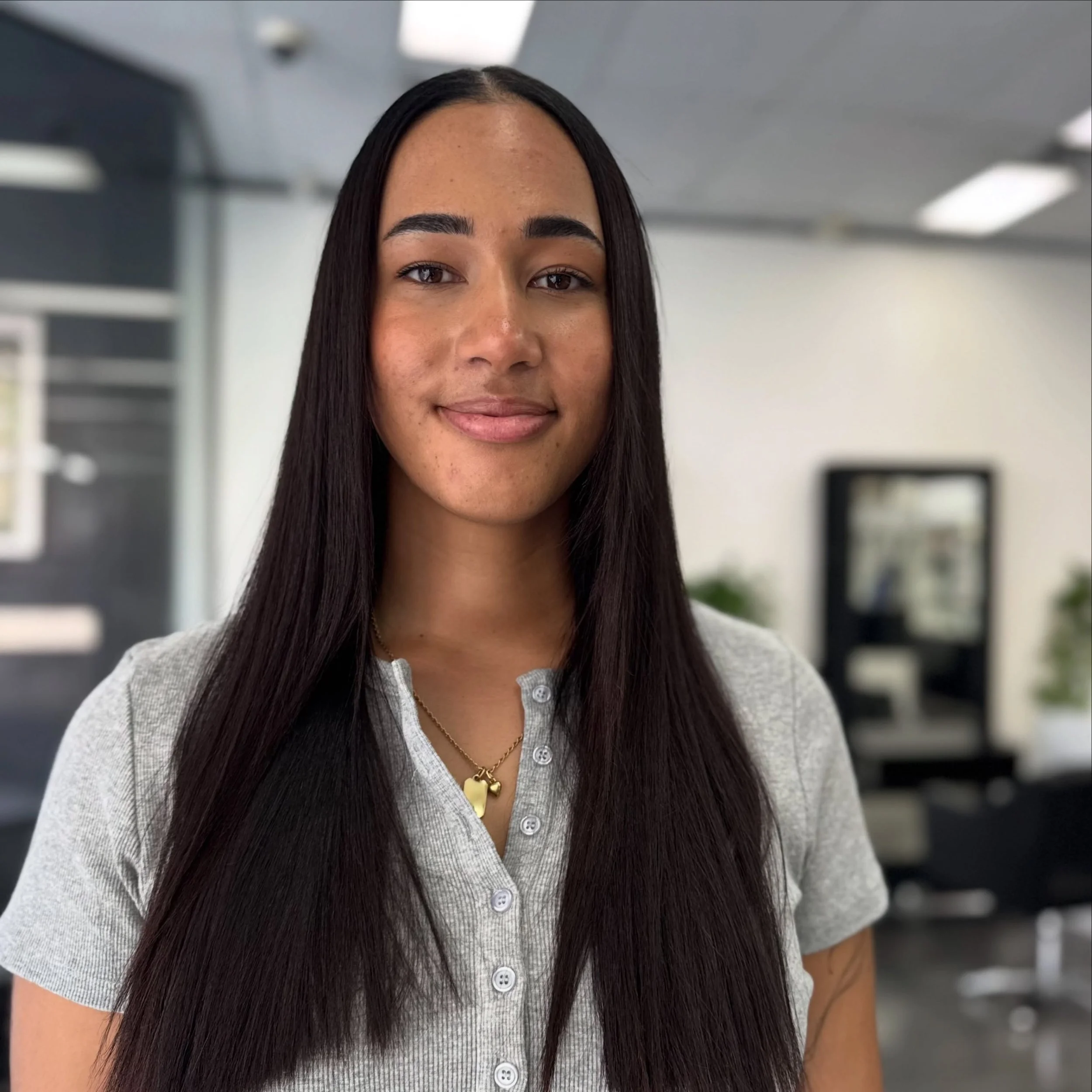 First time Relaxer! 
Always a pleasure doing hair for this stunner

#hairrelaxer #curlyhair #beforeandafter #hairtransformation #fyp
