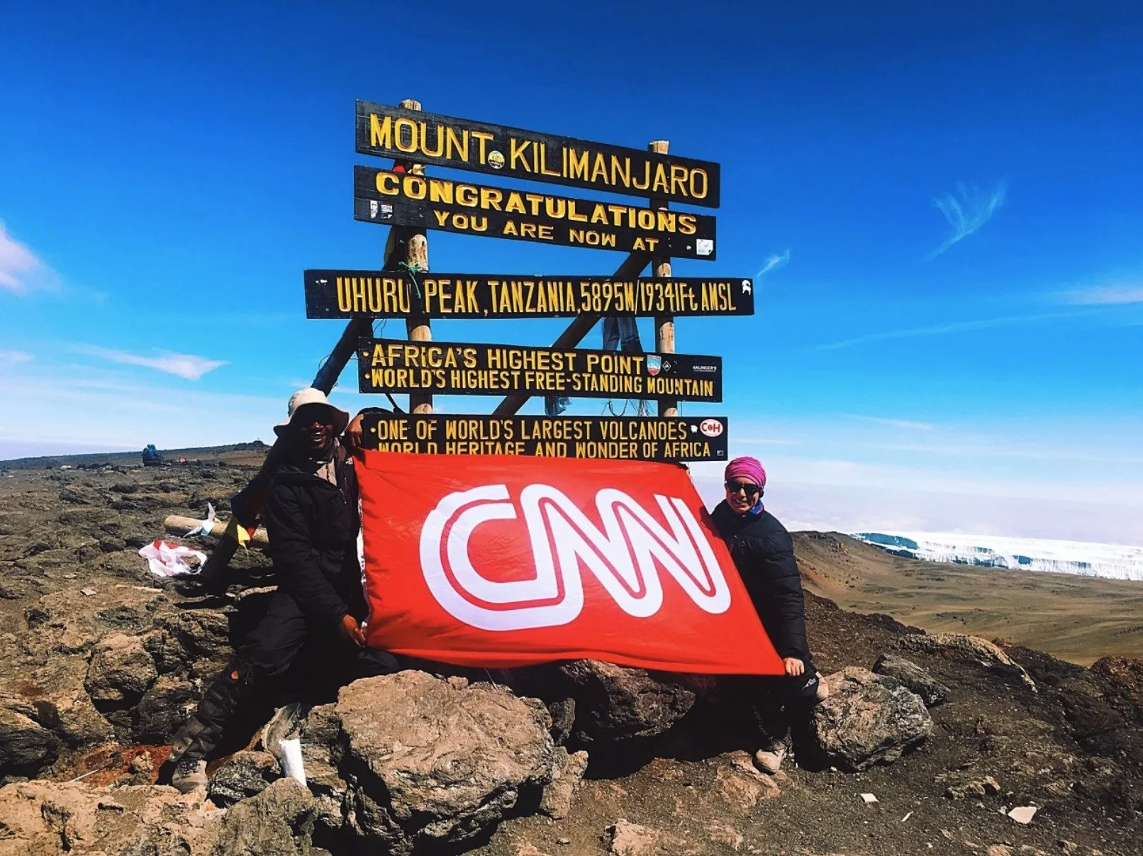 Jo Munnik climbing Mount Kilimanjaro for CNN Inside Africa