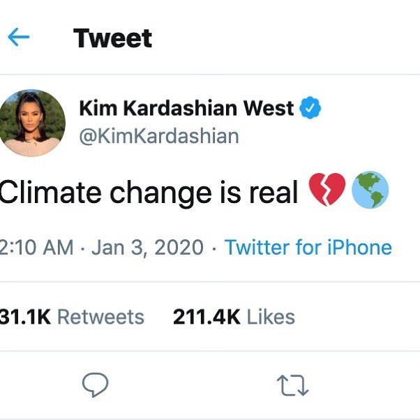 #Australia is apparently the last straw for Kim Kardashian, who&rsquo;s launched the #NewYear with a series of tweets about historic/horrific wildfires there. Like everyone with a heart, Kim is shattered by the sight of people evacuating,  kangaroos 