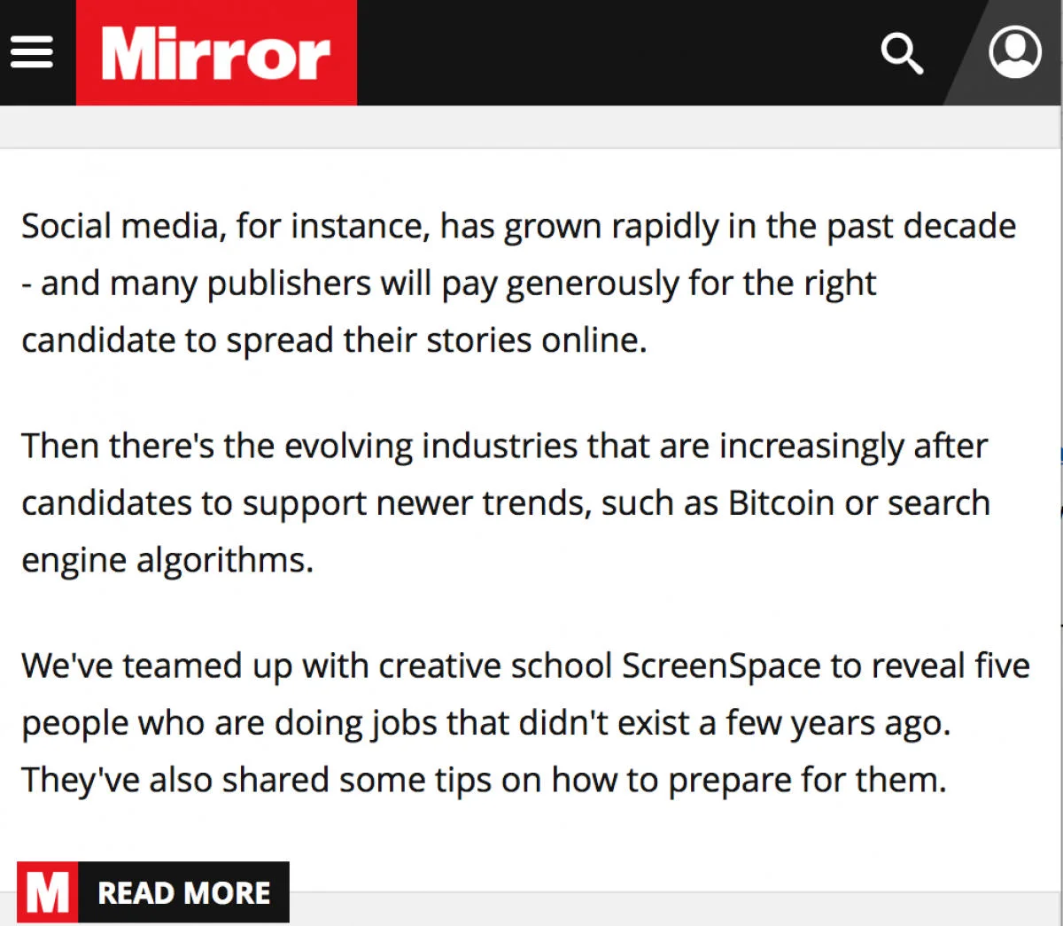The Mirror: ScreenSpace