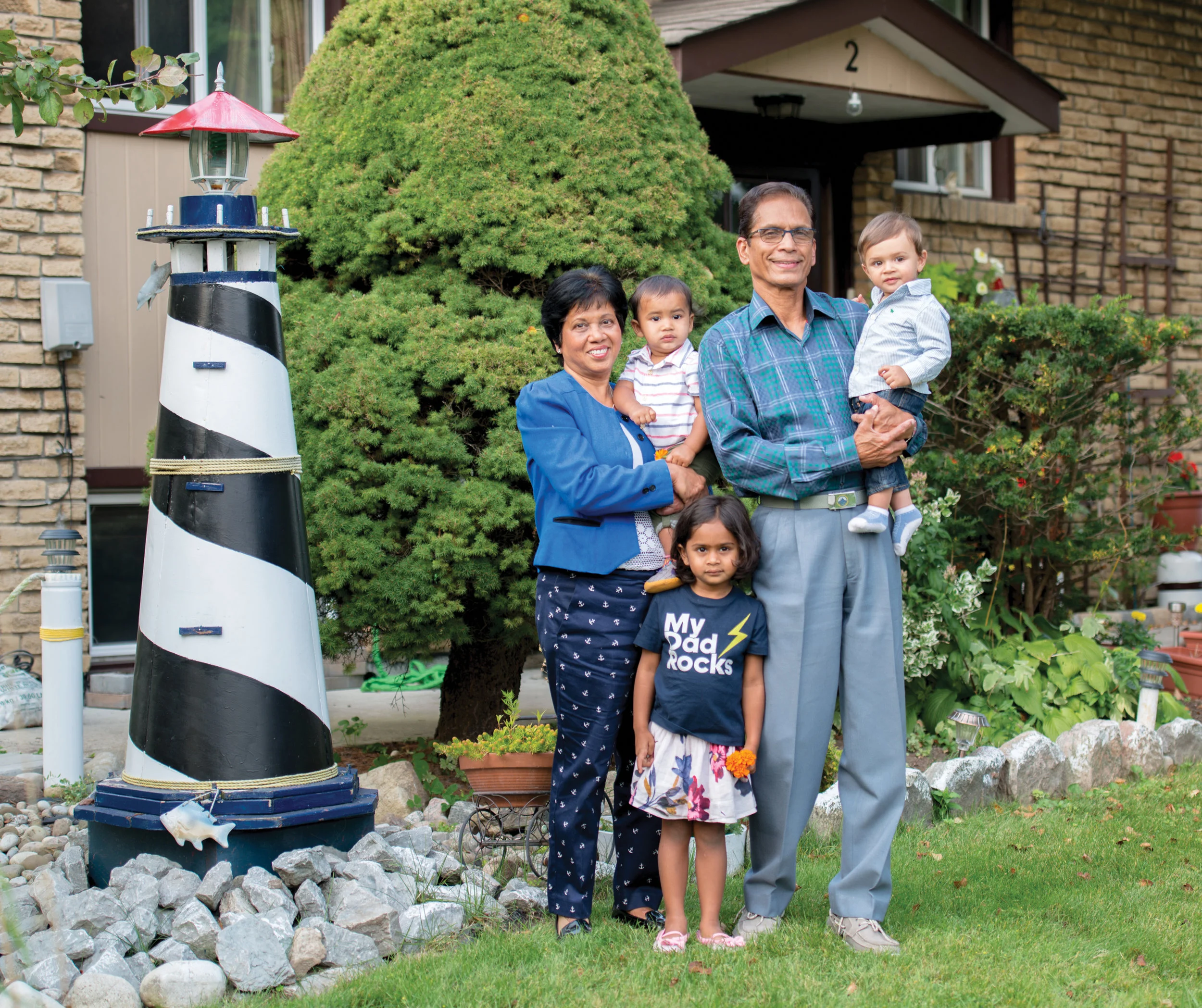 PICTURED: Pat and Socrates with their three grandchildren.