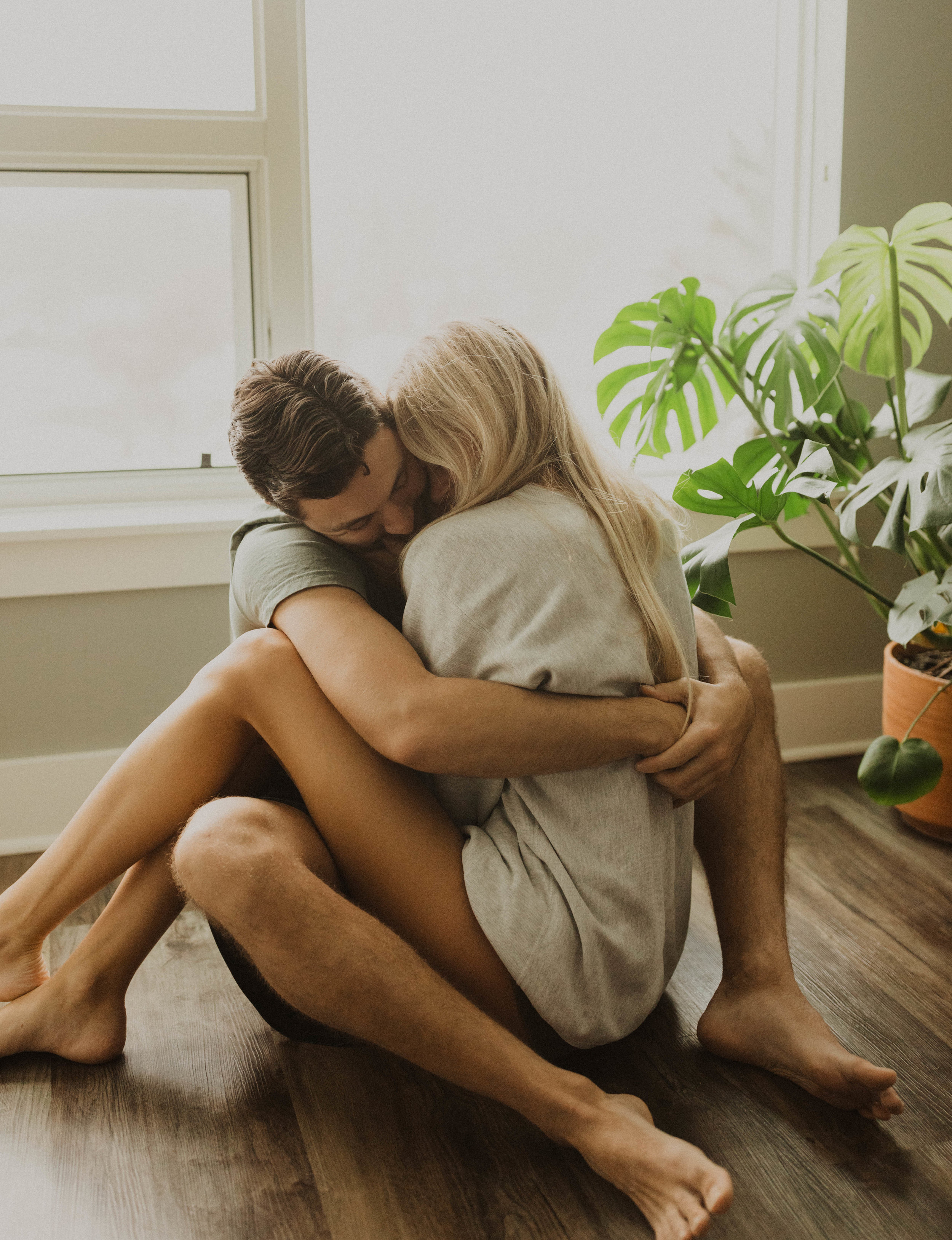 intimate in home engagement session