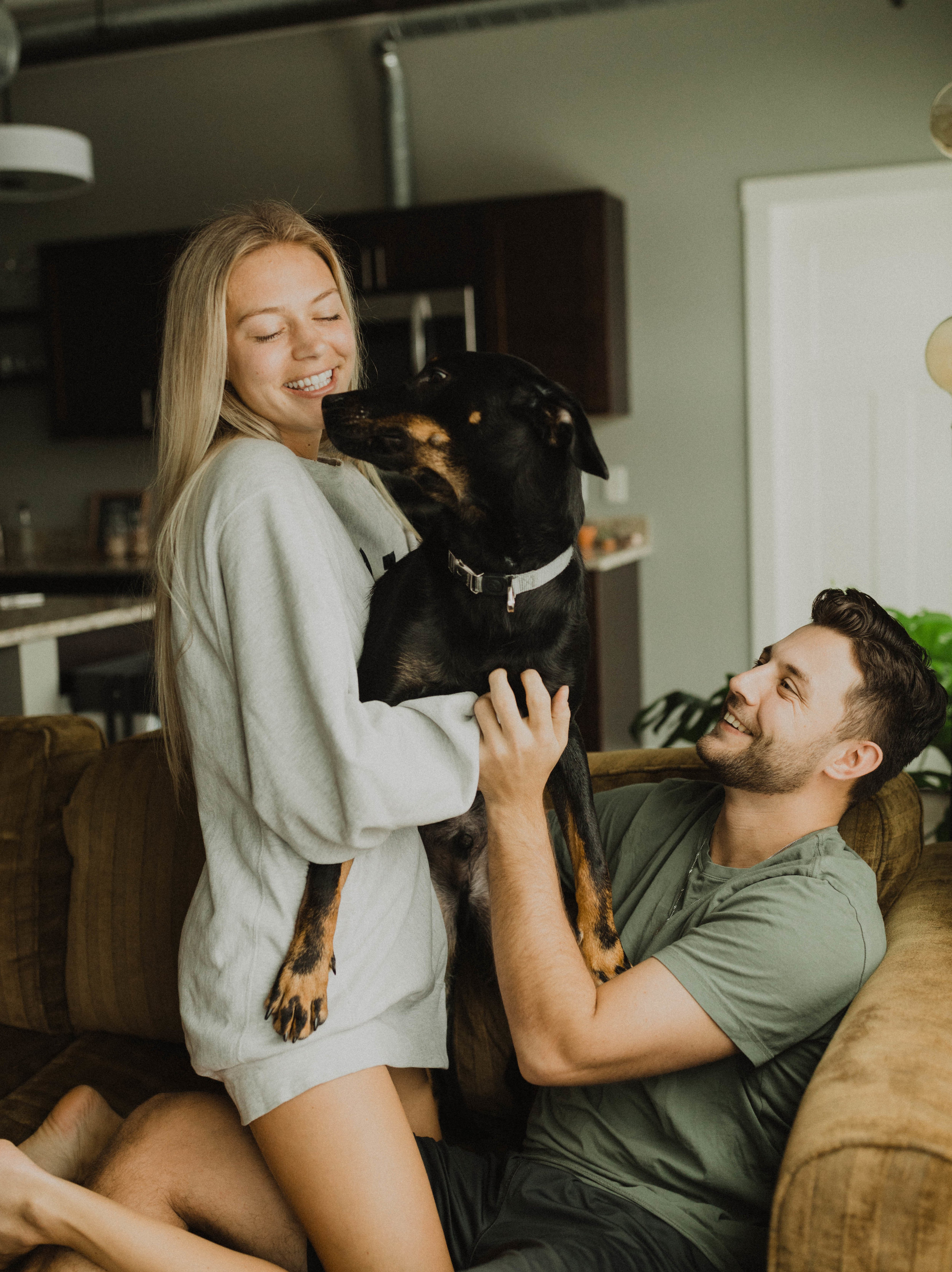 intimate in home engagement session