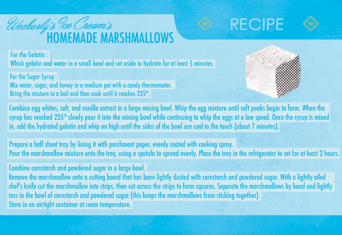 Marshmallow Recipe Cards — Weckerly's Ice Cream
