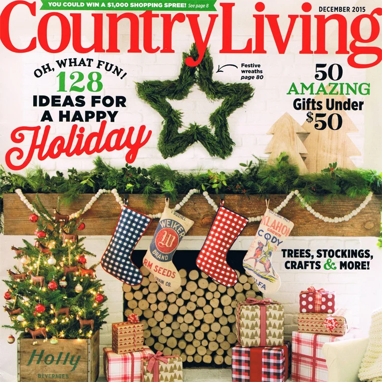 COUNTRY LIVING: ‘A Merry and Bright Kitchen Makeover,’ Dec. 2015