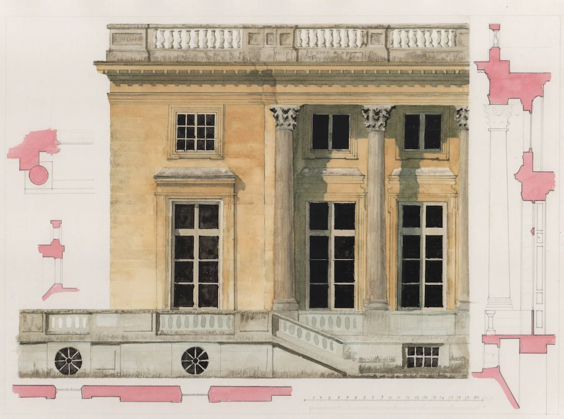 Petite Trianon detailed watercolor study, 2017