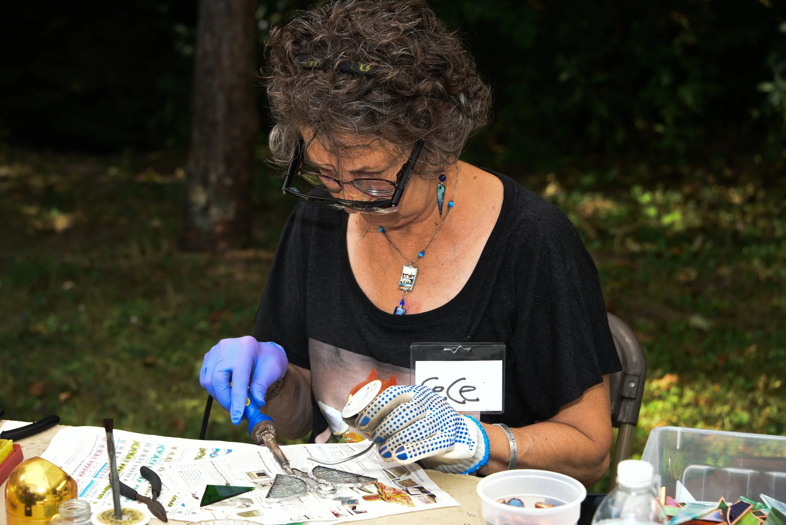 Cece and her cheerful glass creations