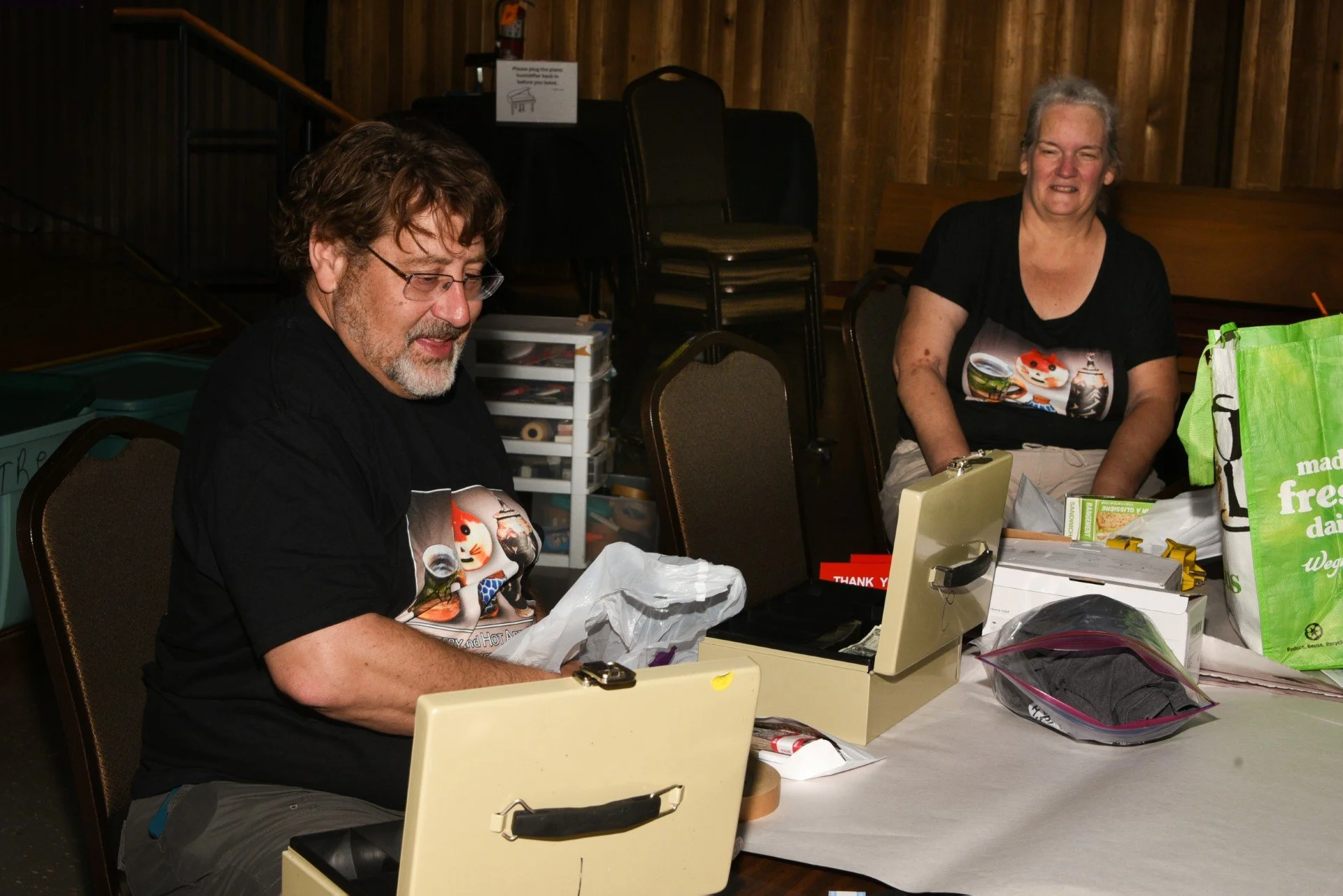Michael and Sheila manning the checkout