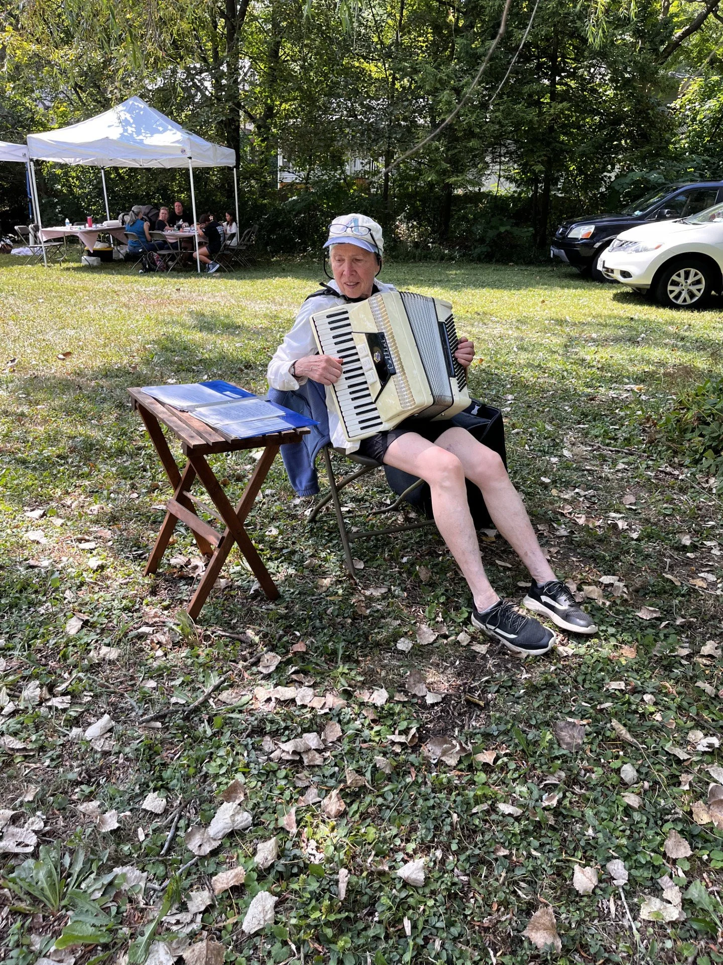 Susan with her accordion