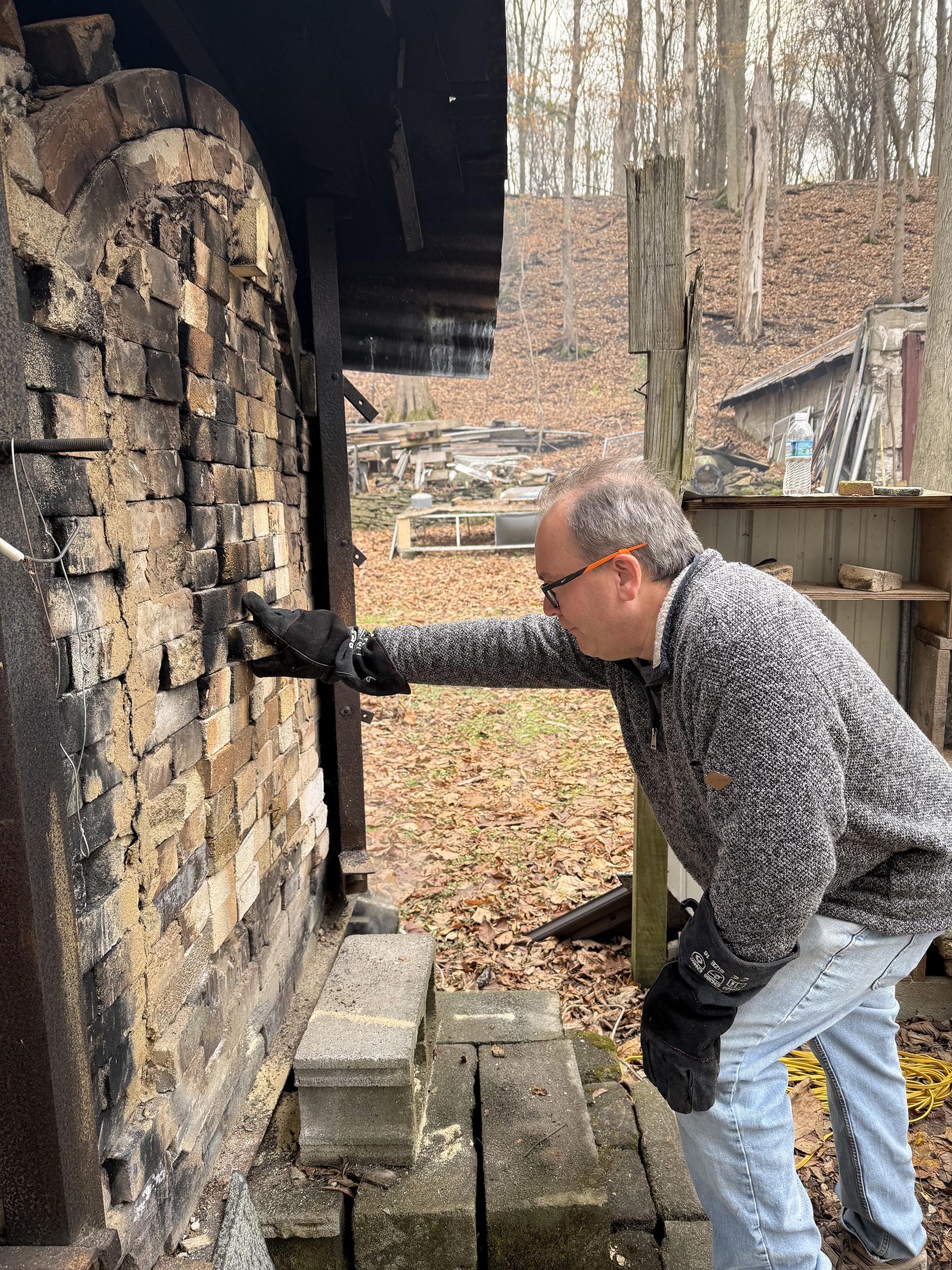 Dave checking out the kiln