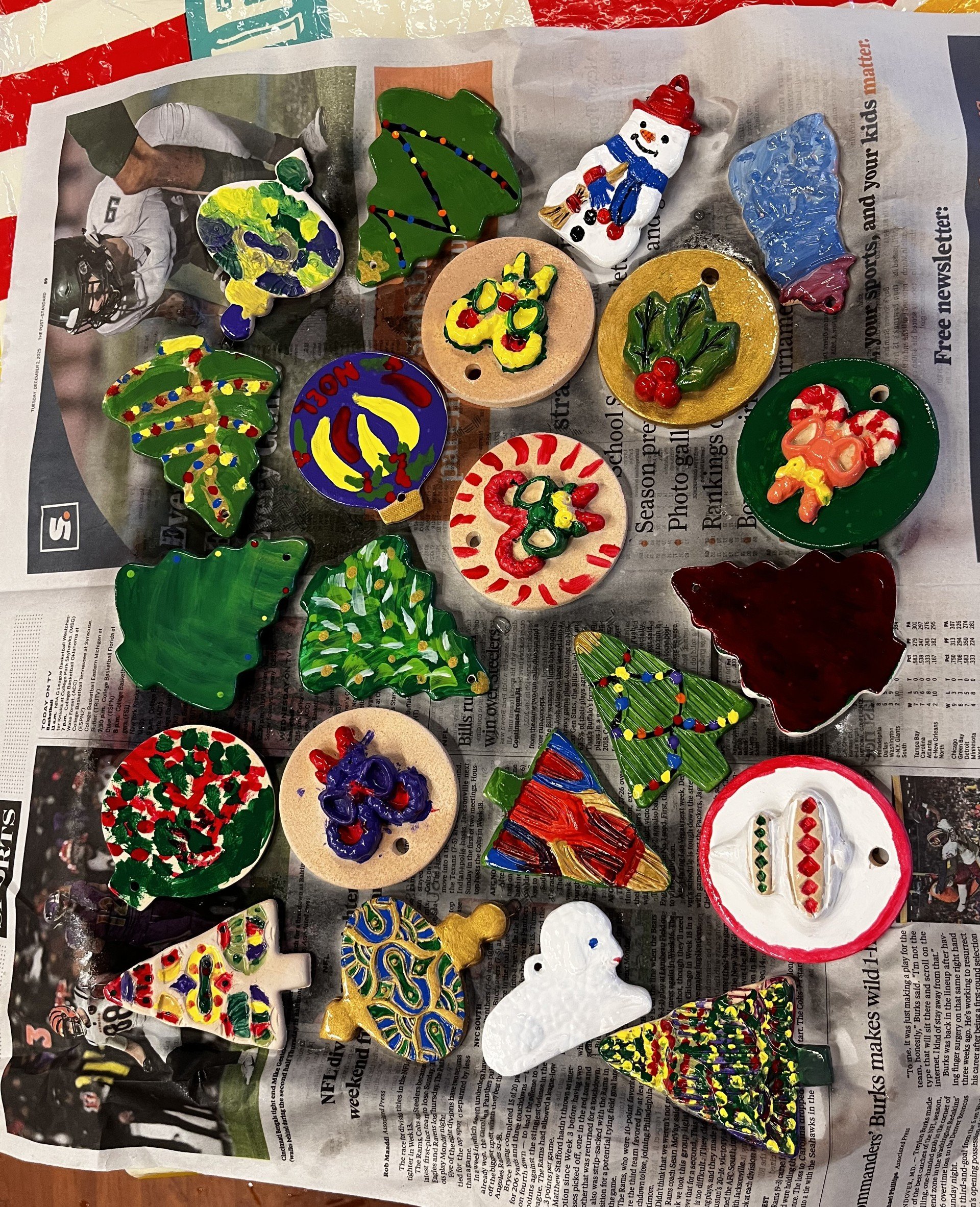 Some of the completed ornaments