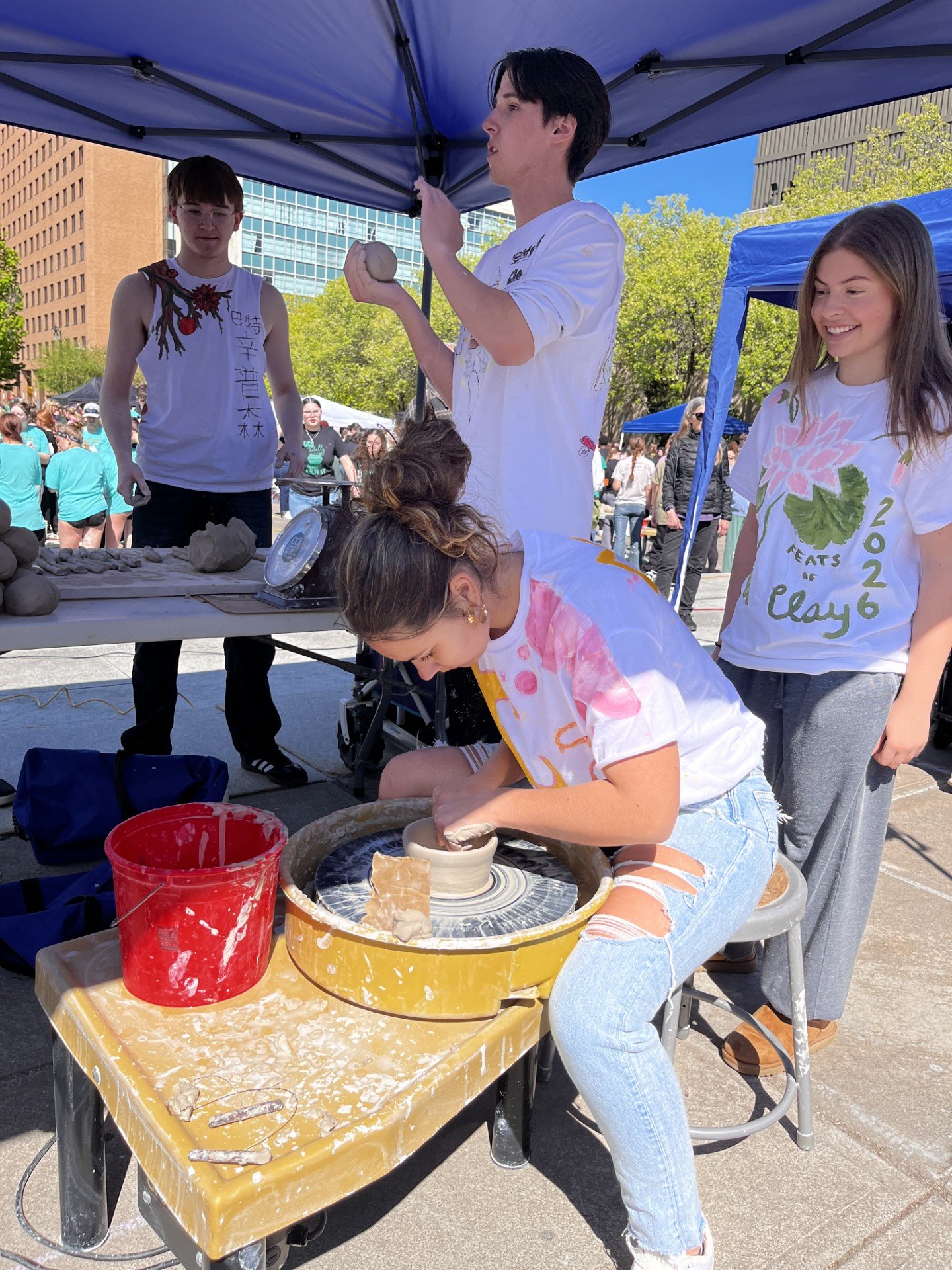Baldwinsville competing in the 'Mug Production' competition.