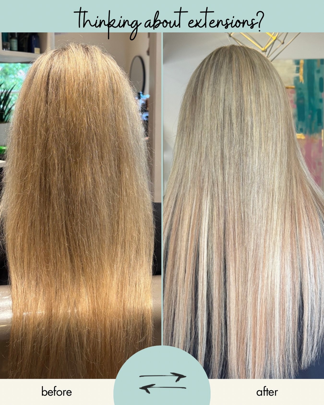 If you&rsquo;ve been thinking about extensions, this is how they&rsquo;re supposed to look. 👀
Like they&rsquo;re not there at all.👌
Seamlessly blended for added length + fullness without looking like you&rsquo;re wearing extensions. The goal is for