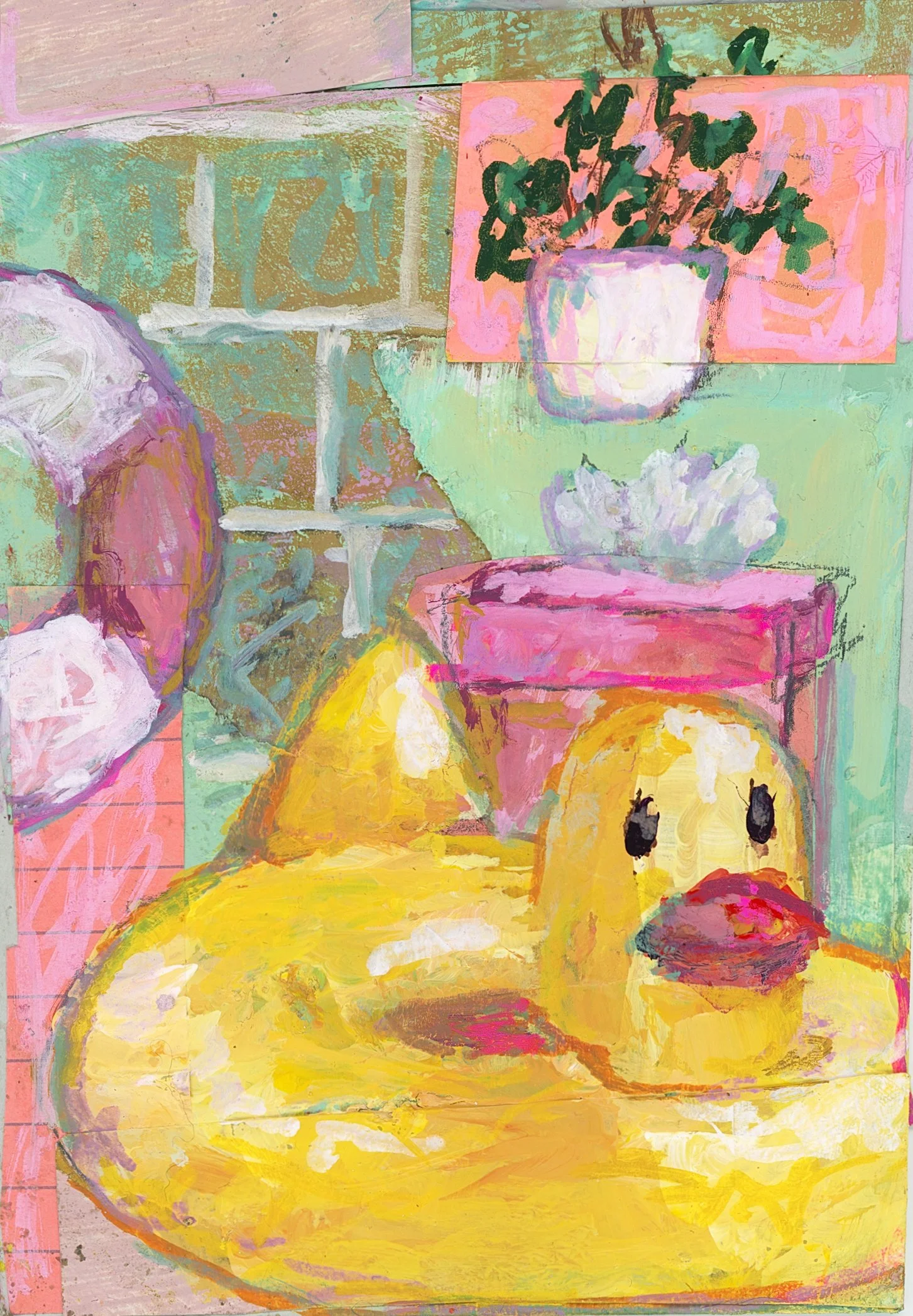 "Swim In Your Toilet" Painting 5x7