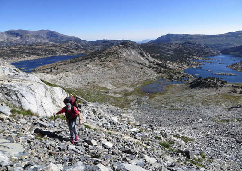 Ascending the east flank of Mt. Banner