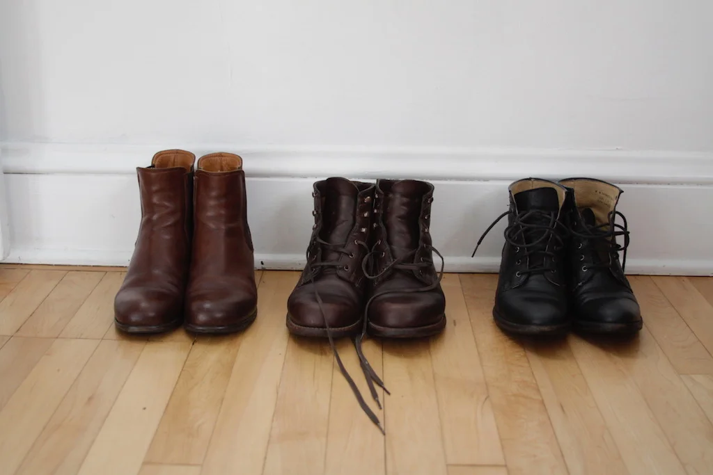 Leather boots after a good cleaning.