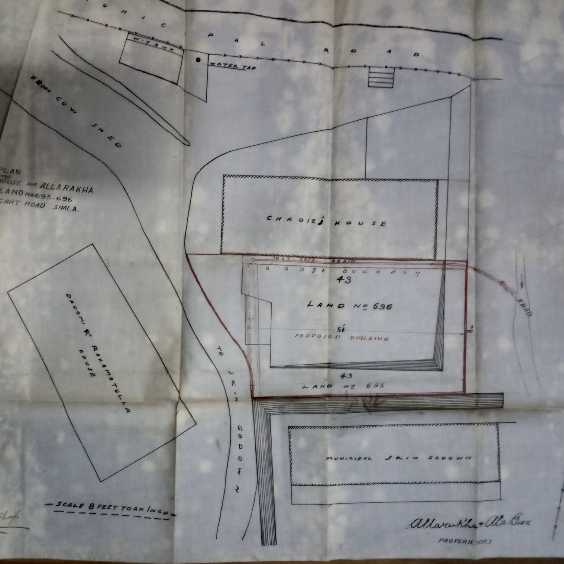 Site plan of building near Slaughter House