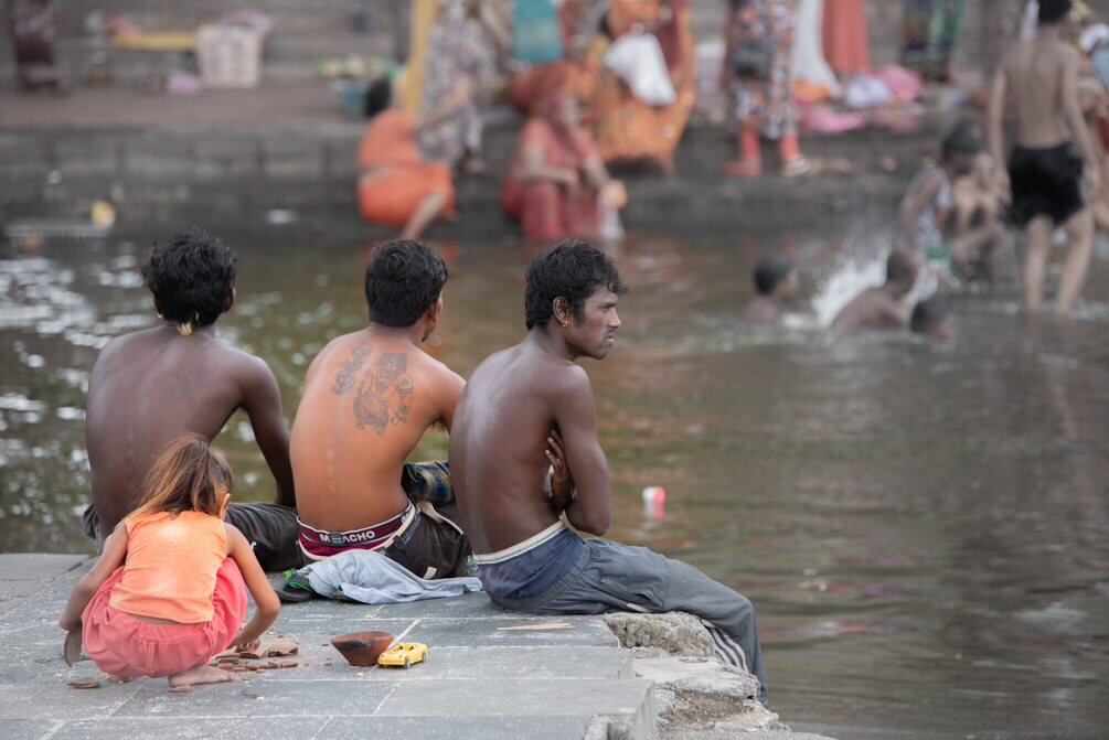 Locals at the Godavari river 