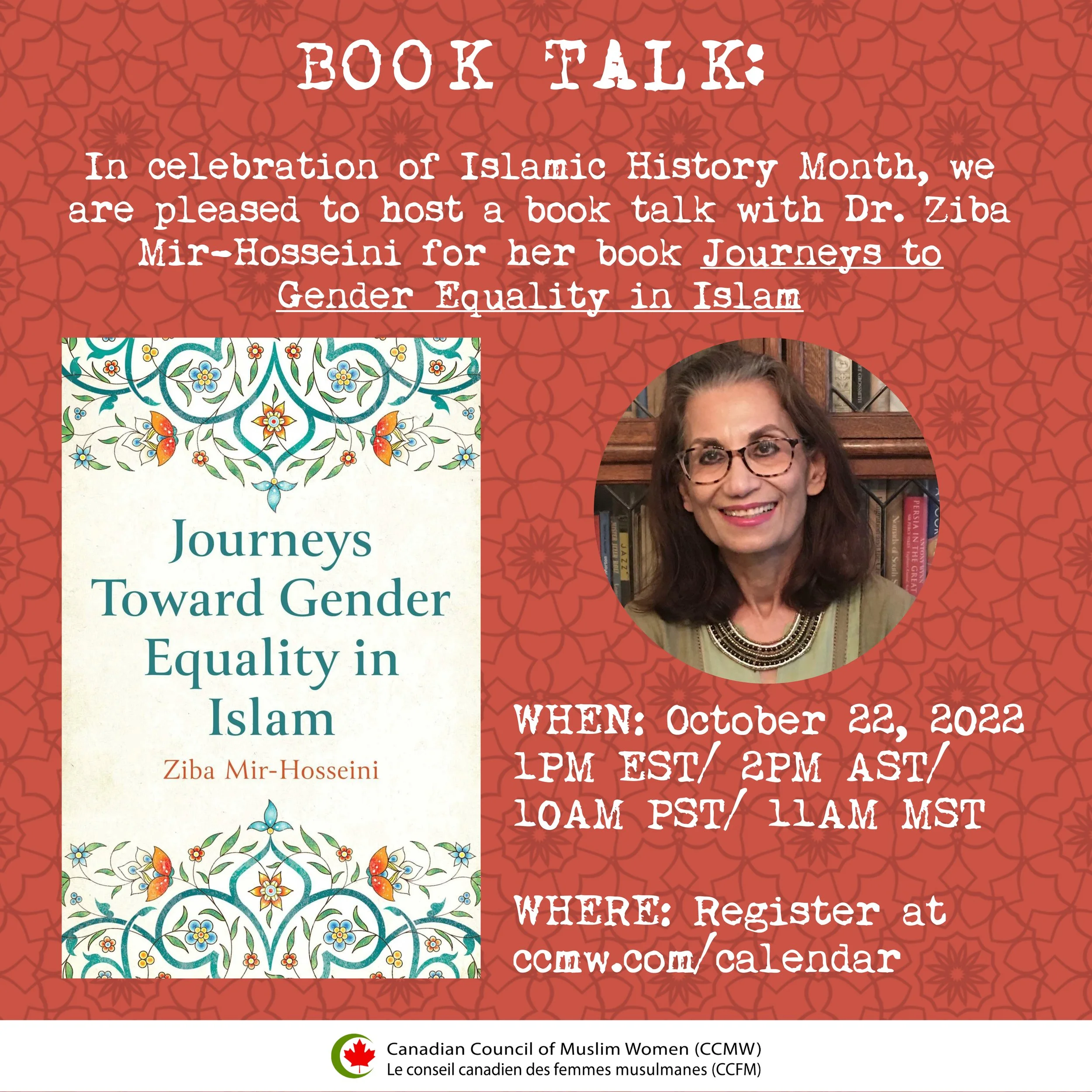 Book Talk w/ Dr. Ziba MIrHosseini — Canadian Council of Muslim Women