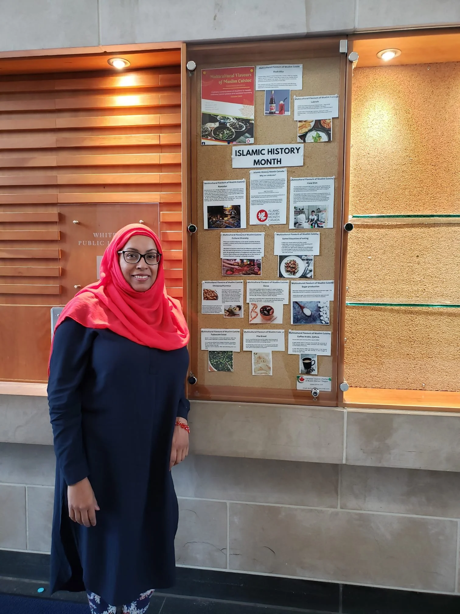 Table displays and showcases at local libraries for Islamic History Month