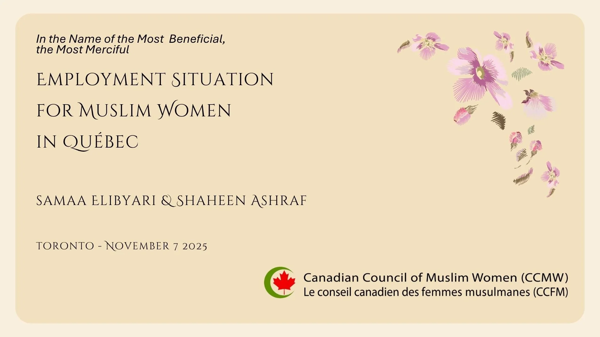 Lunch &amp; Learn Recap: Employment Challenges for Muslim Women in Québec