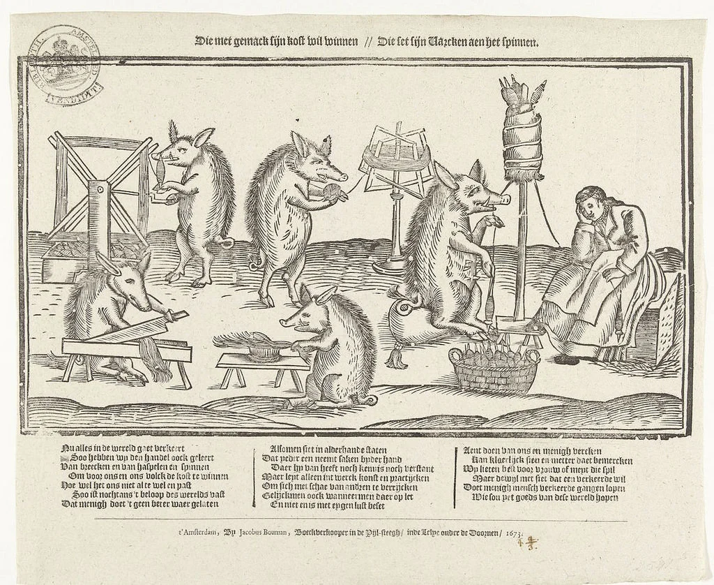 The Spinning Sow, 1673, https://publicdomainreview.org/collections/the-spinning-sow-1673/