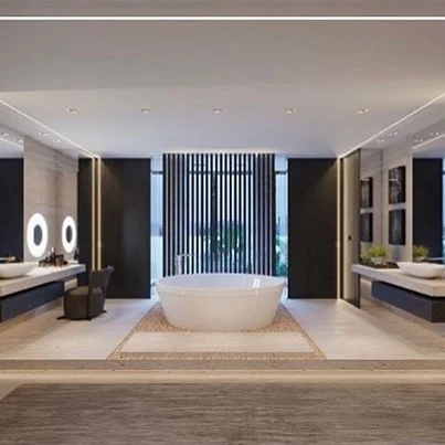 What a bathroom!  #interior_design #contemporary #beautifulhomes #homedecor #bathroomdesign #interiores #interiordesign #interiorstyling  #interiordesigner #arquitetura  #bathroom #classyinteriors #instadecor  #dreamhome #homedesign #arquitectura #ze