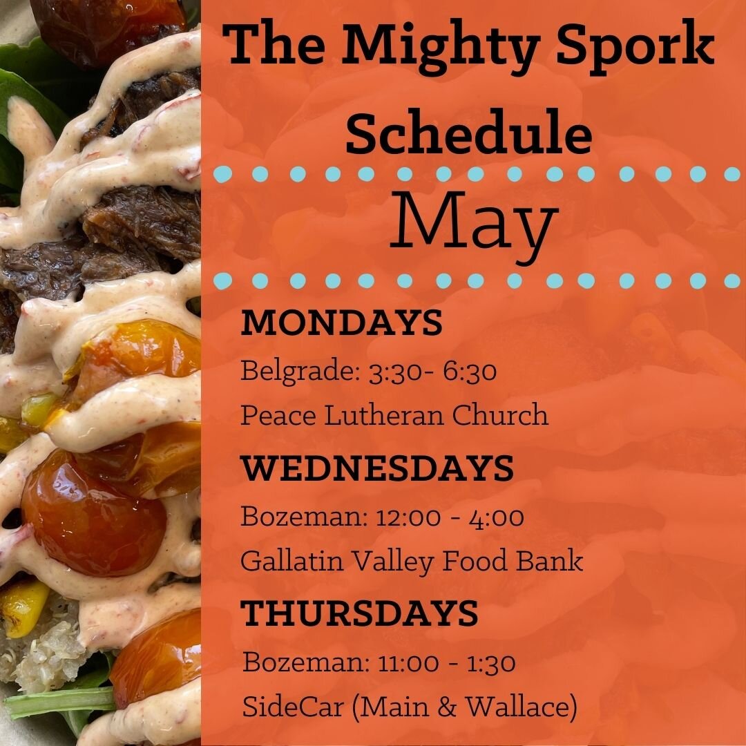 Grab lunch or dinner from Fork &amp; Spoon's Mighty Spork Food Truck, a program of Human Resource Development Council of District IX 
As always we set the menu, you set the price!
 #forkandspoonbozeman #goodfooddoesgood #bozemannonprofit  #hrdccares