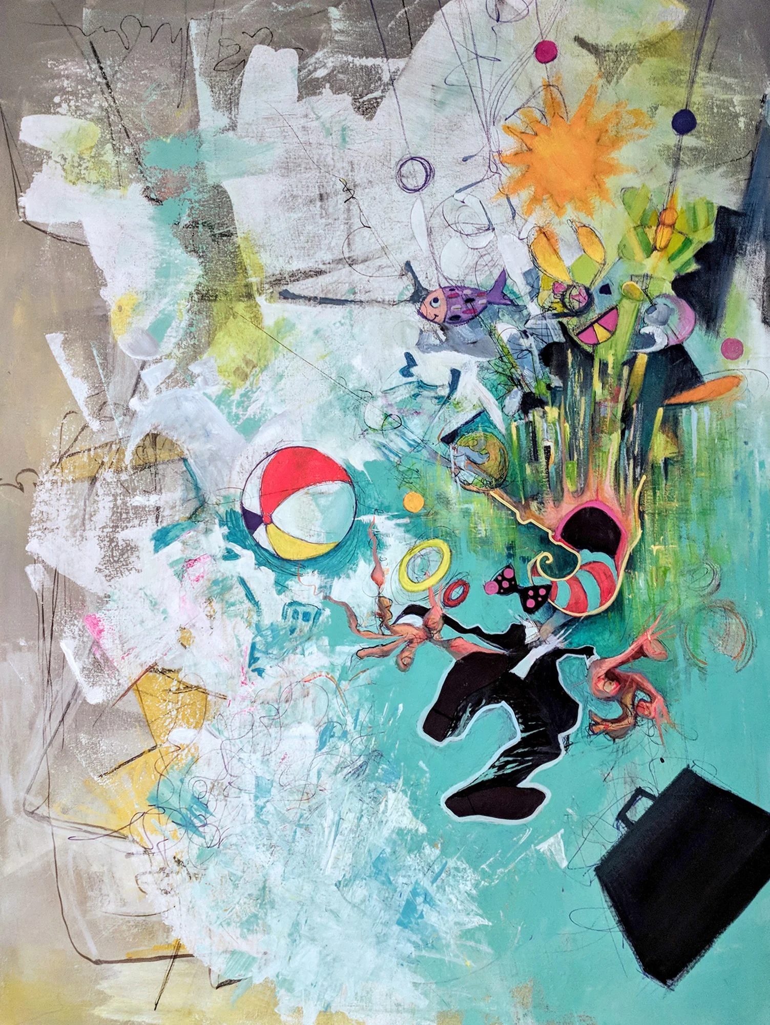 Unraveling, 2018, 30” x 40” Acrylic on Canvas, $3300.