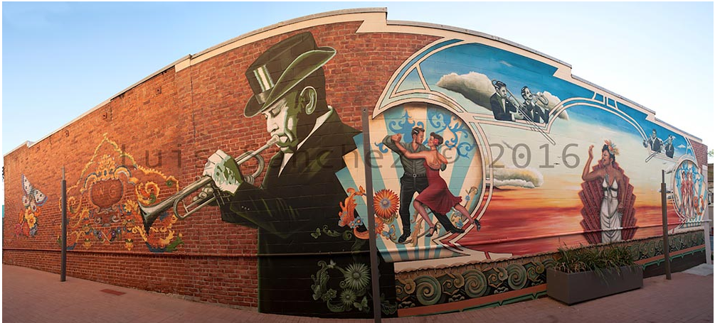 Soulful Melody Commissioned Mural, 20 ’ x 101’ Warner Grand Theater, San Pedro CA