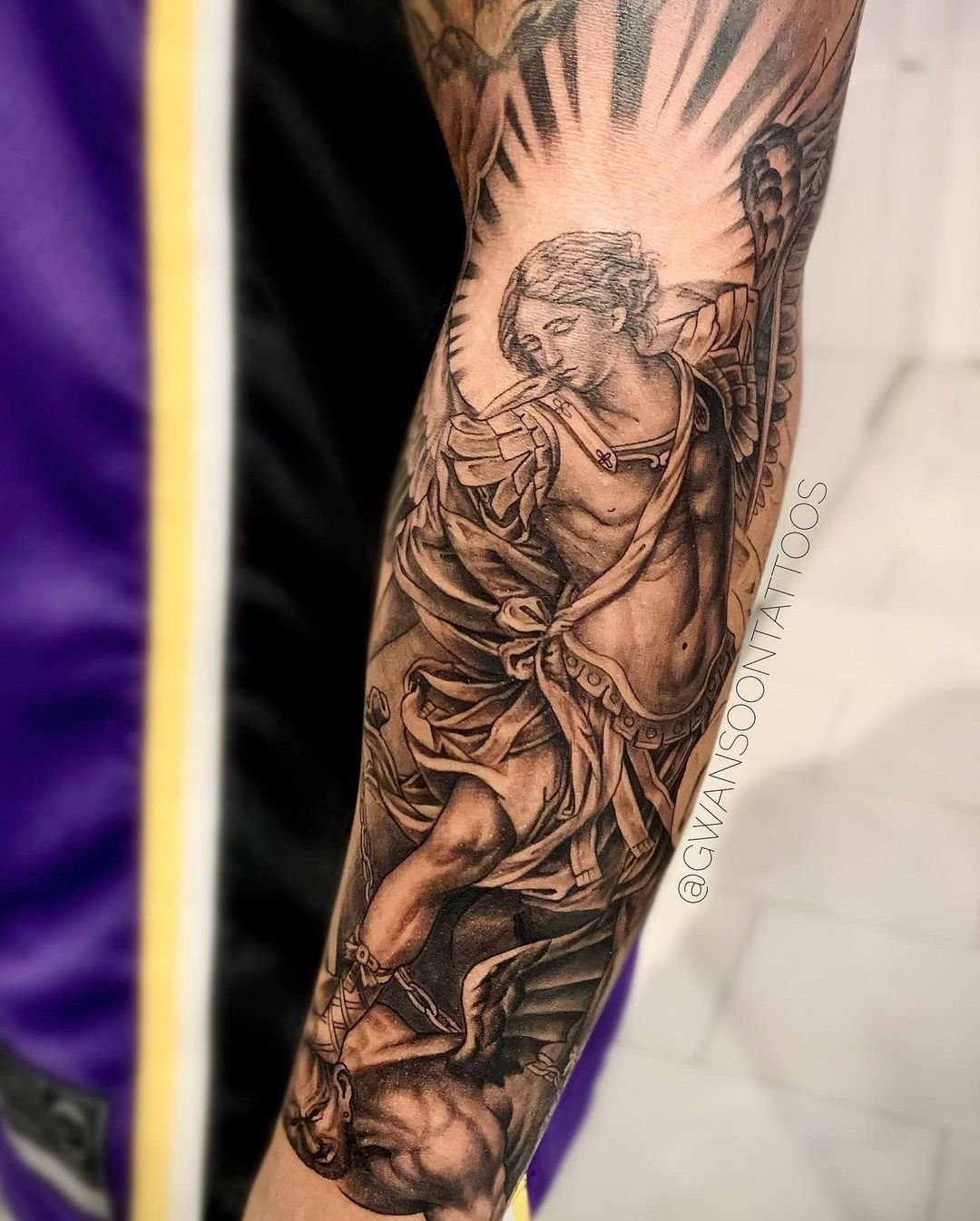 Guardian Angel Forearm Religious Tattoos - Temu