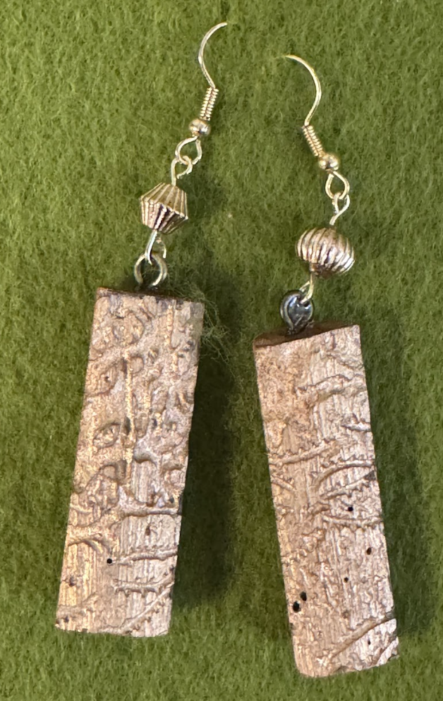 Golden leaf pressed earrings