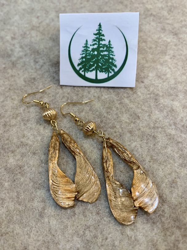 Golden helicopter earrings