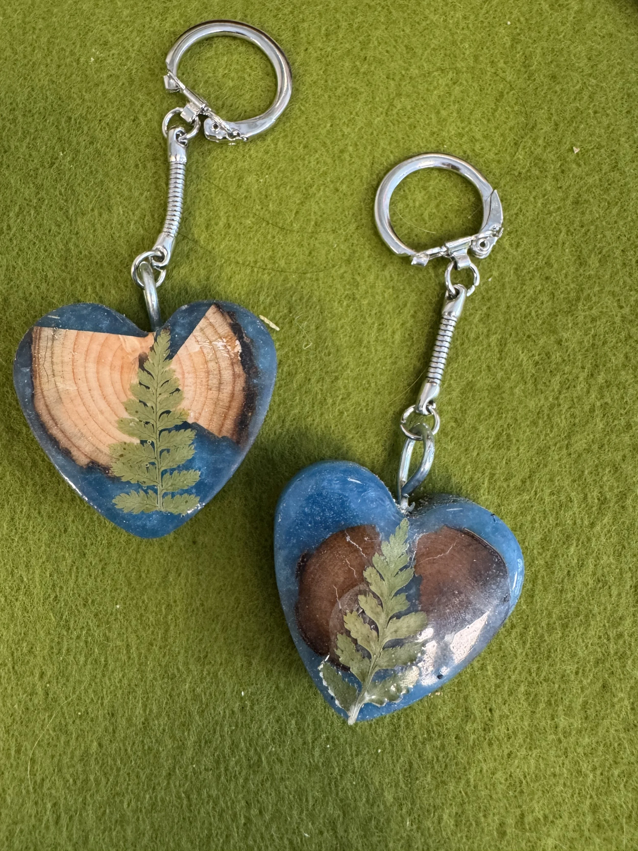 Blue Fern Resin Keychain