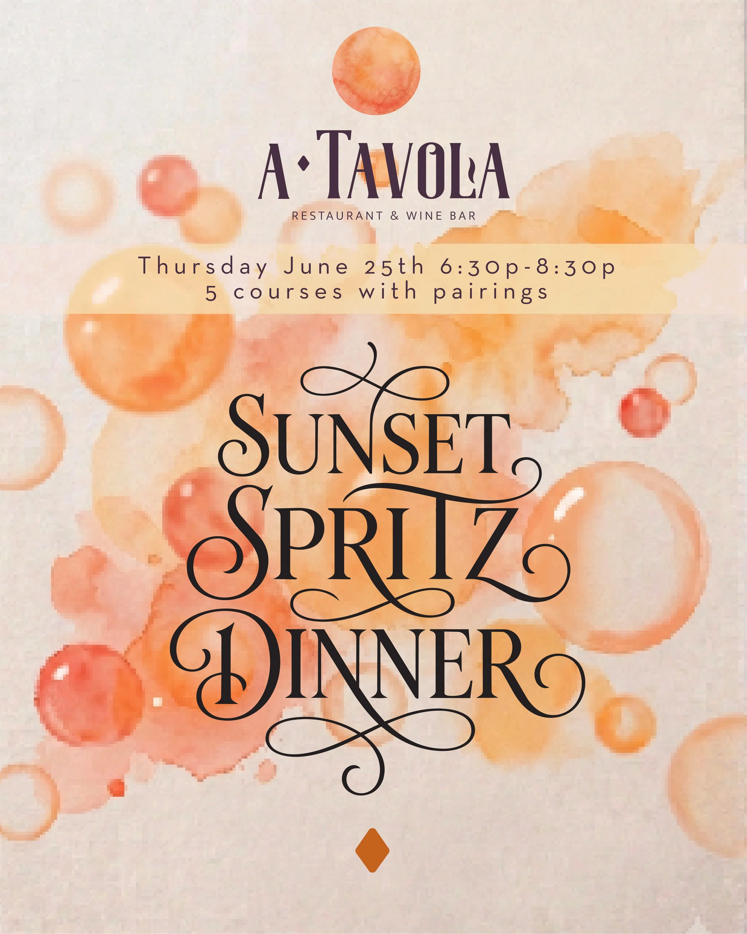 Sunset Spritz Dinner at A Tavola