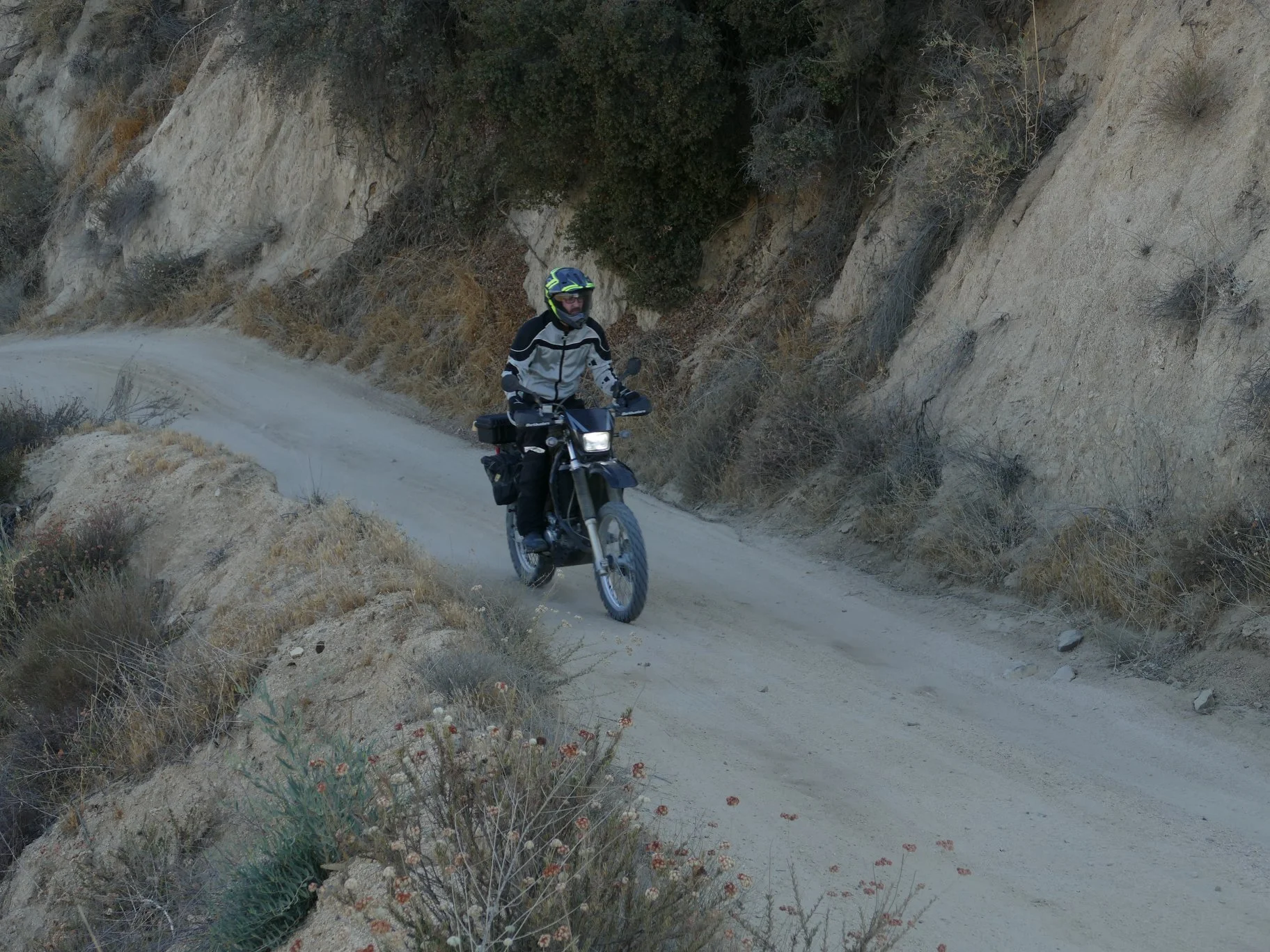 Me going up Indian Truck Trail a few weeks ago. This is one of the areas impacted by the Holy Fire. Photo: @geomotoadv