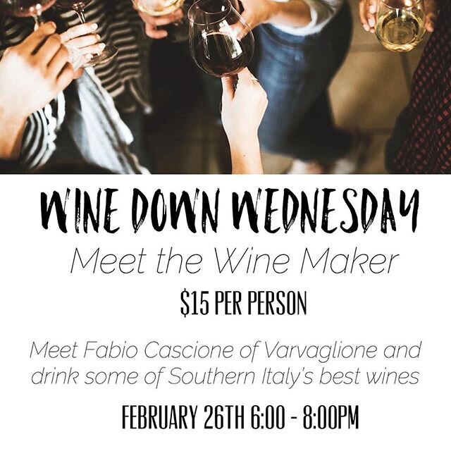 Join us next Wednesday at Aardvark for their brand new Wine Down Wednesdays and meet Fabio Cascione with Varvaglione and taste some of Puglia&rsquo;s Most exciting wines!