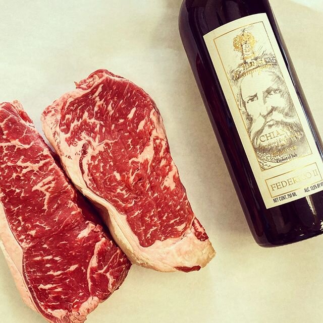 Nothing compliments a steak better than a great bottle of wine! 
This Bottle of Fattoria Campigiana Federico II Chianti Riserva will pair perfectly with any cut! Message us for details on where you can pick up your bottle! Saluti 🍷 
#sangioveseandst