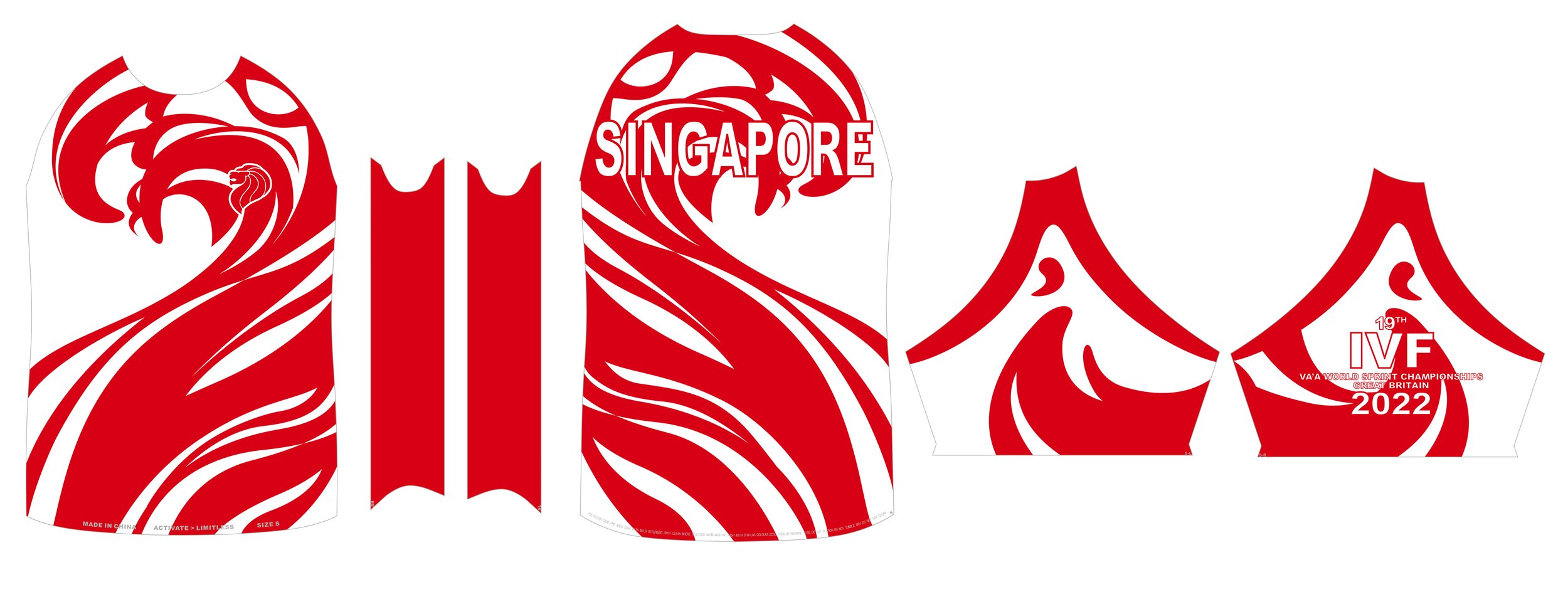 IVF Va'a World Sprint Championships 2022 Team Singapore Jersey