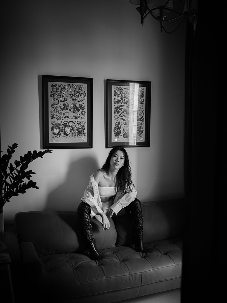 Heels on the Sofa Black and White