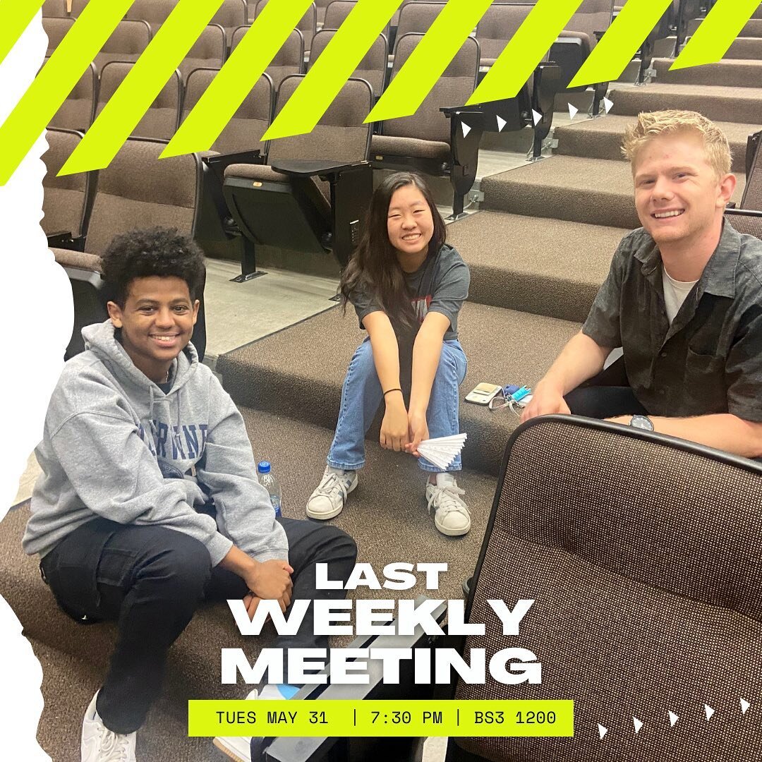 Hey everyone, tomorrow night is our LAST weekly meeting of the school year!🥲come join us for one final time of fellowship before summer break. Can&rsquo;t wait to see you there!

Also please fill out the short google form (link in bio) to help out o