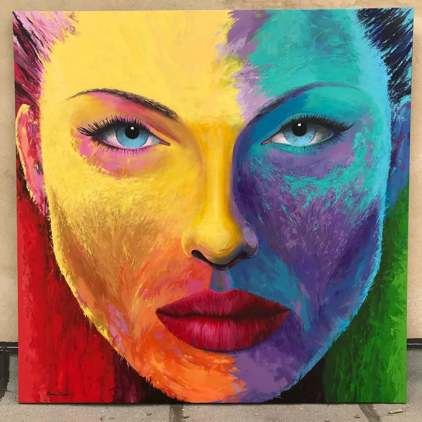 CANVAS 190 X 190. ACRYLIC PAINTING &laquo;Colortherapy&raquo;