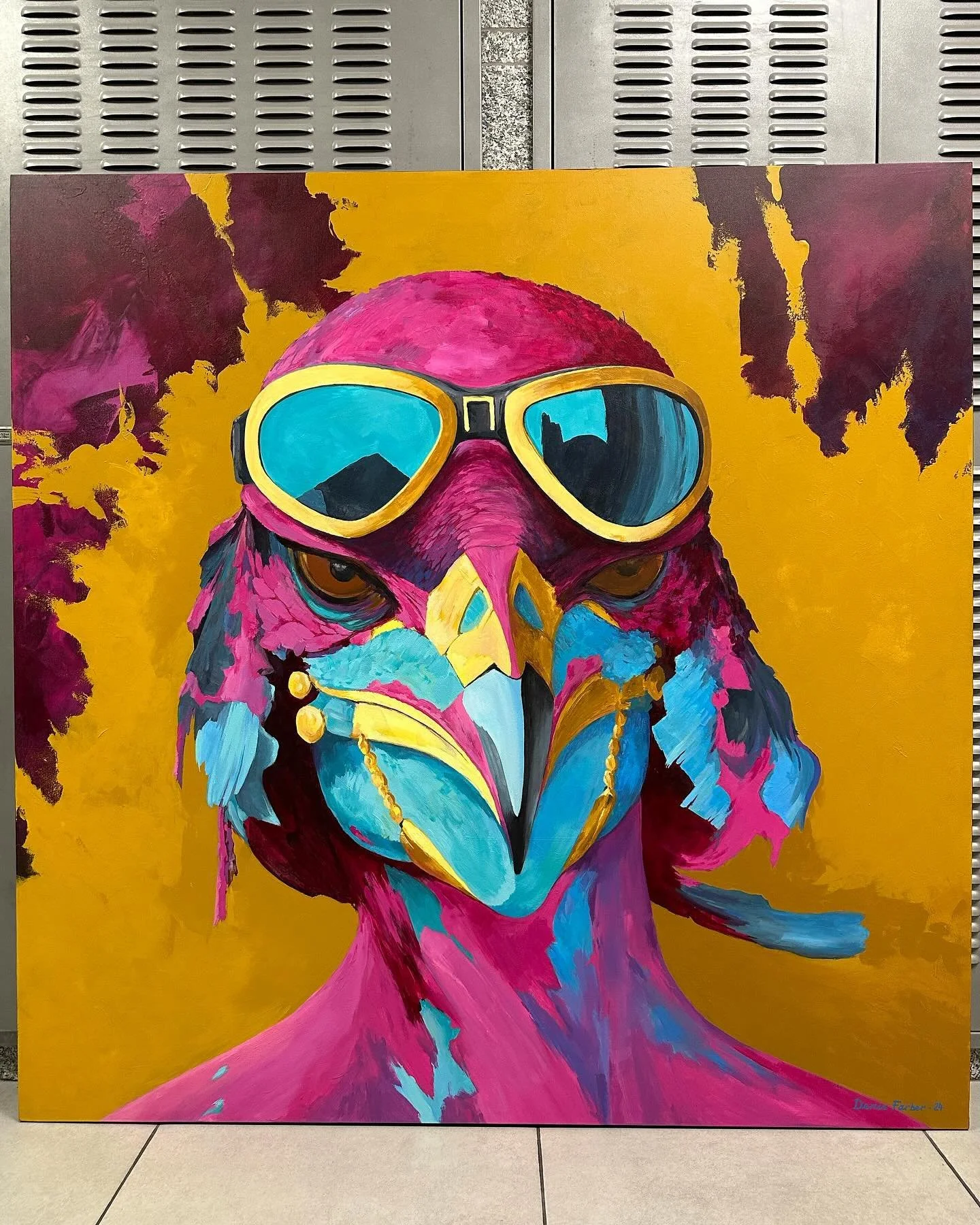 &laquo;Kepler 452b Firestarter&raquo; CANVAS 150X 150. ACRYLIC PAINTING.