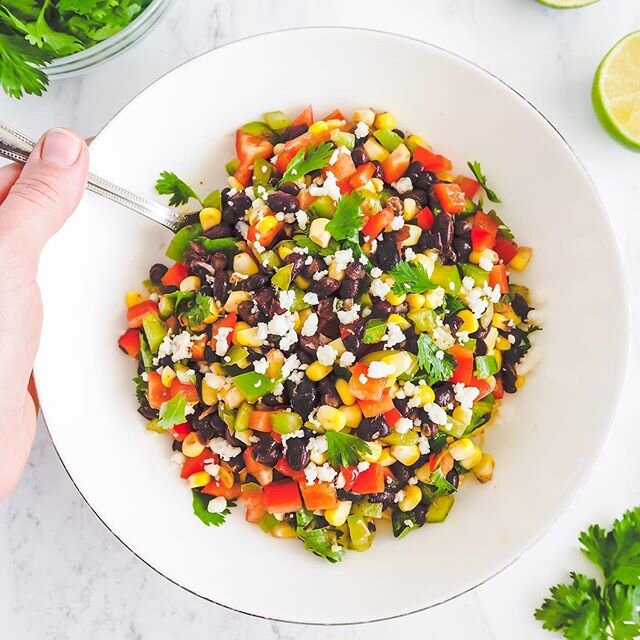 SPICY MEXICAN BLACK BEAN AND SWEETCORN SALSA🌽

This black bean salad is healthy, fresh and colourful, and includes a very tasty lime dressing. It's super easy to make, and perfect for summer picnics or light packed lunches. It&rsquo;s also full of p