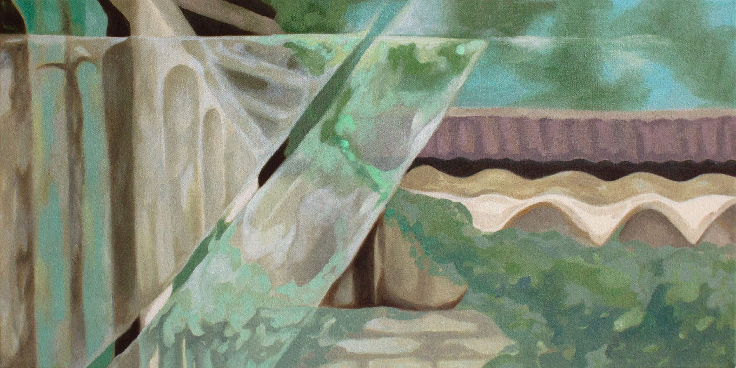   Emerald Trail   2023, Oil on Canvas,  9”x18” 