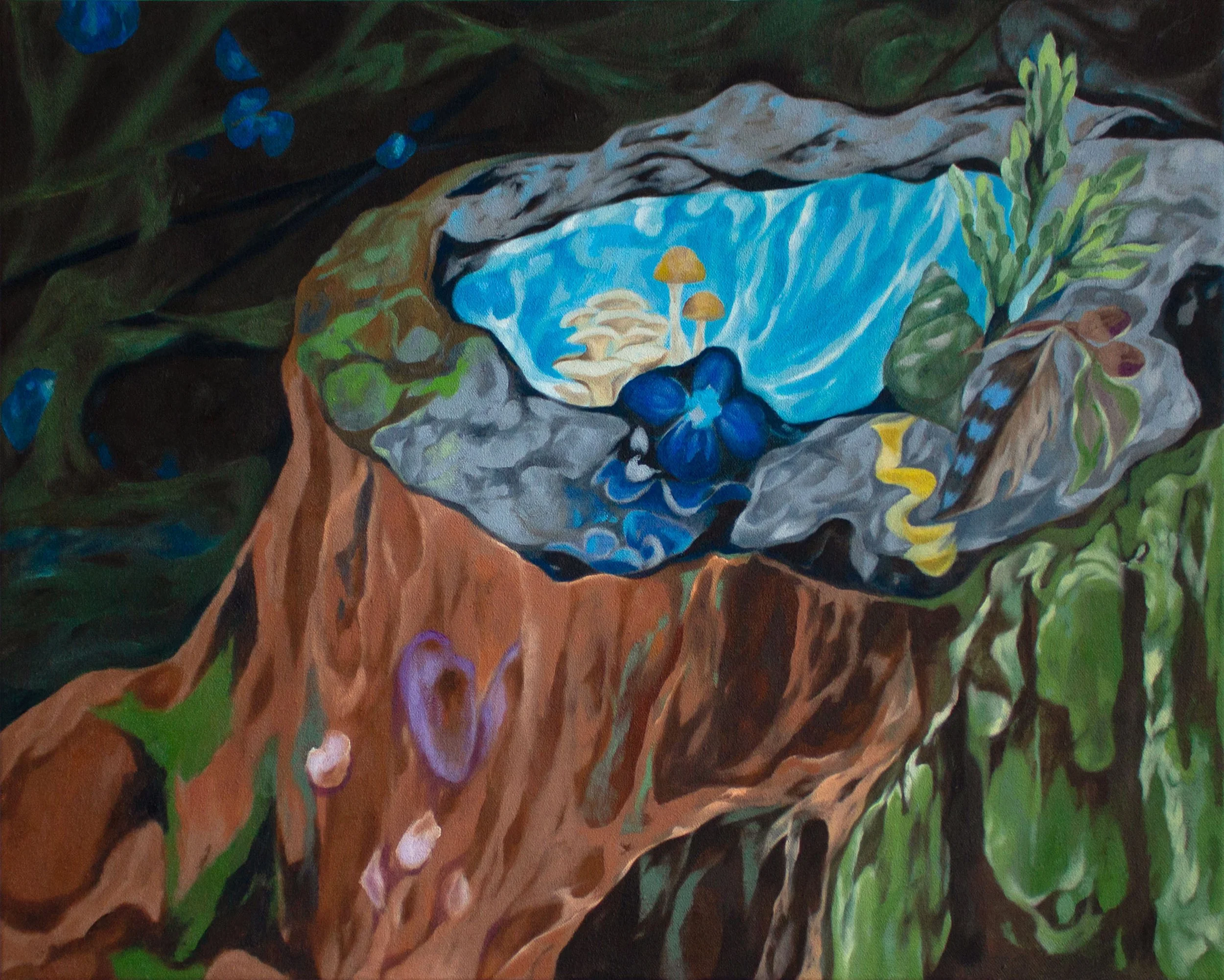   Woodland Spring   2025, Oil and Sand Medium on Canvas  16×20 inches 